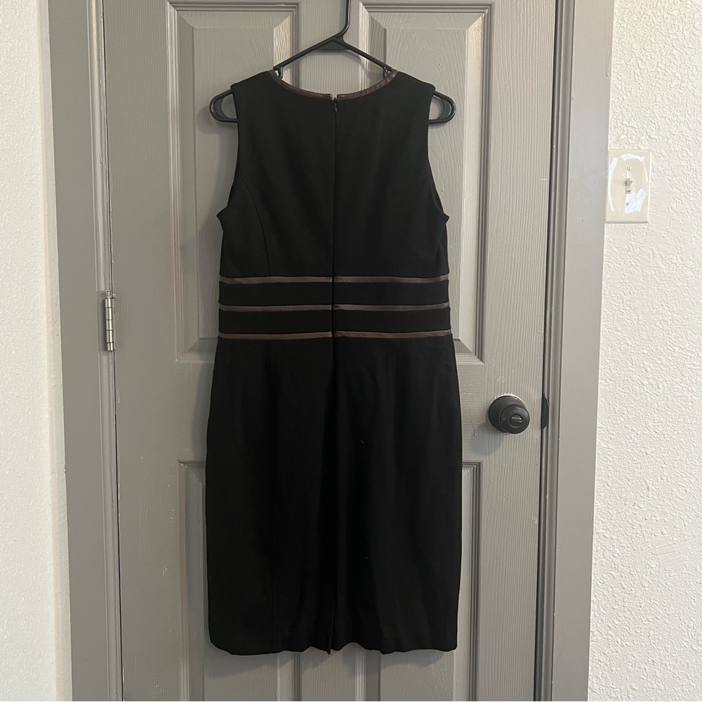 Lauren Ralph Lauren Black Dress with Leather Striped Accents - Picture 9 of 10